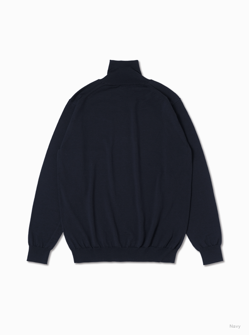 バトナー　SUPERIOR MERINO CREW NECK ネイビー Women WASHED HIGH COUNT LINEN CREW NECK - BATONER｜ONLINE STORE
