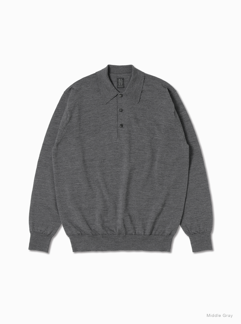 Essential SUPERIOR HIGH GAUGE MERINO POLO - BATONER｜ONLINE