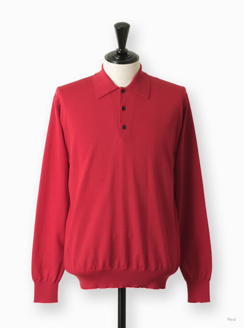 BATONER HIGH GAUGE POLO バトナー　ニットポロ BATONER(バトナー) 「Essential SUPERIOR HIGH GAUGE MERINO