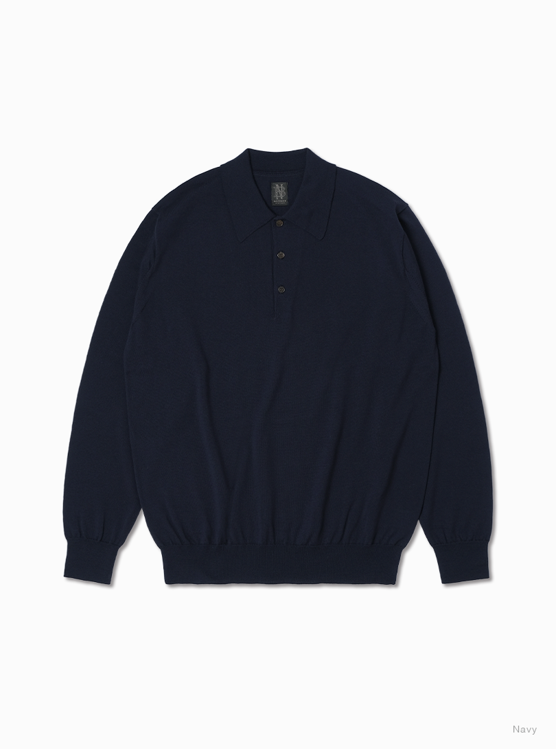 BATONER HIGH GAUGE POLO バトナー　ニットポロ Essential SUPERIOR HIGH GAUGE MERINO POLO - BATONER｜ONLINE