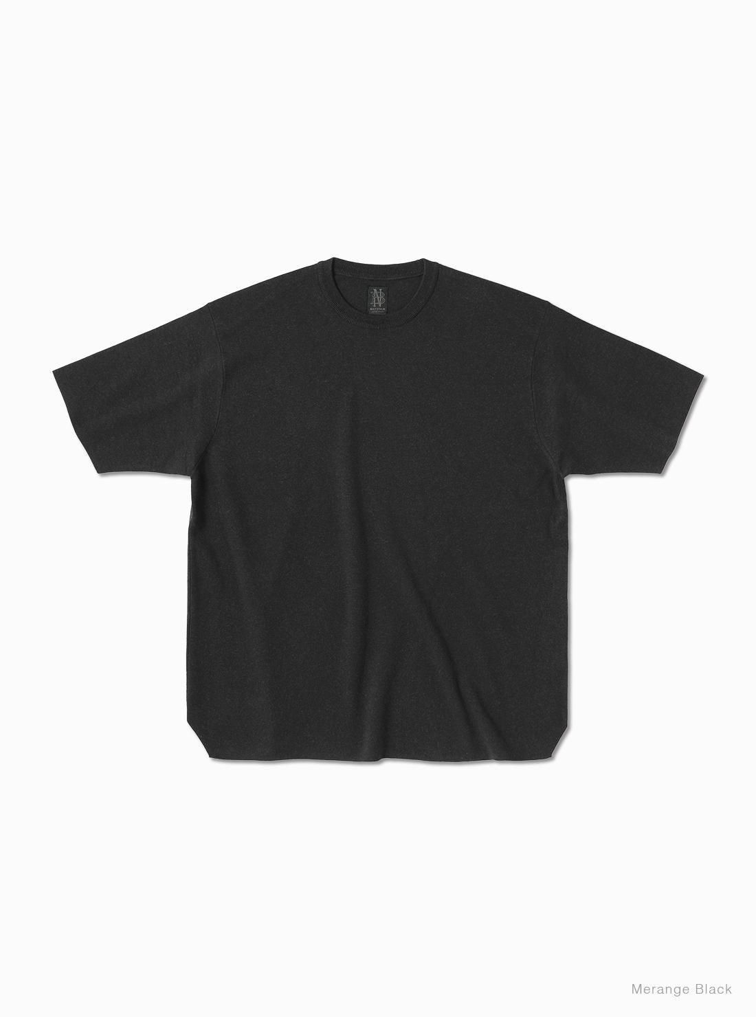 32G SMOOTH KNIT T-SHIRT / MERANGE BLACK | BATONER (MEN