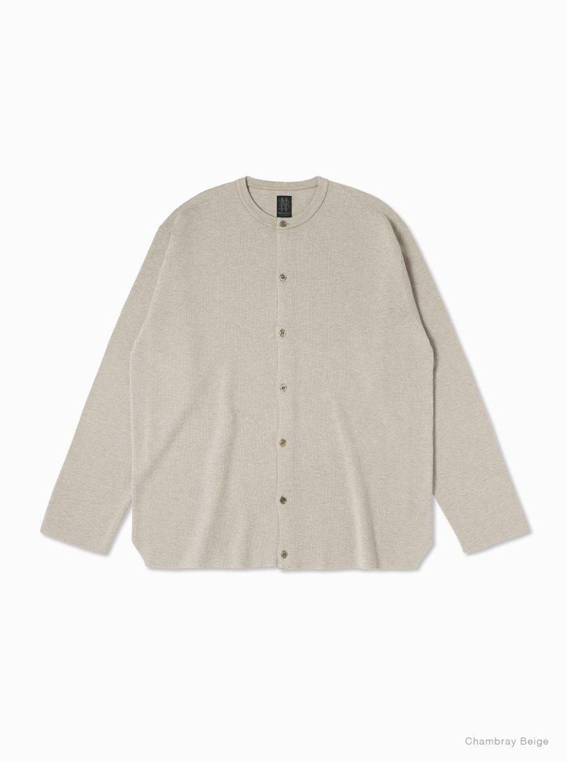 Essential 32G SMOOTH KNIT CREW NECK CARDIGAN - BATONER