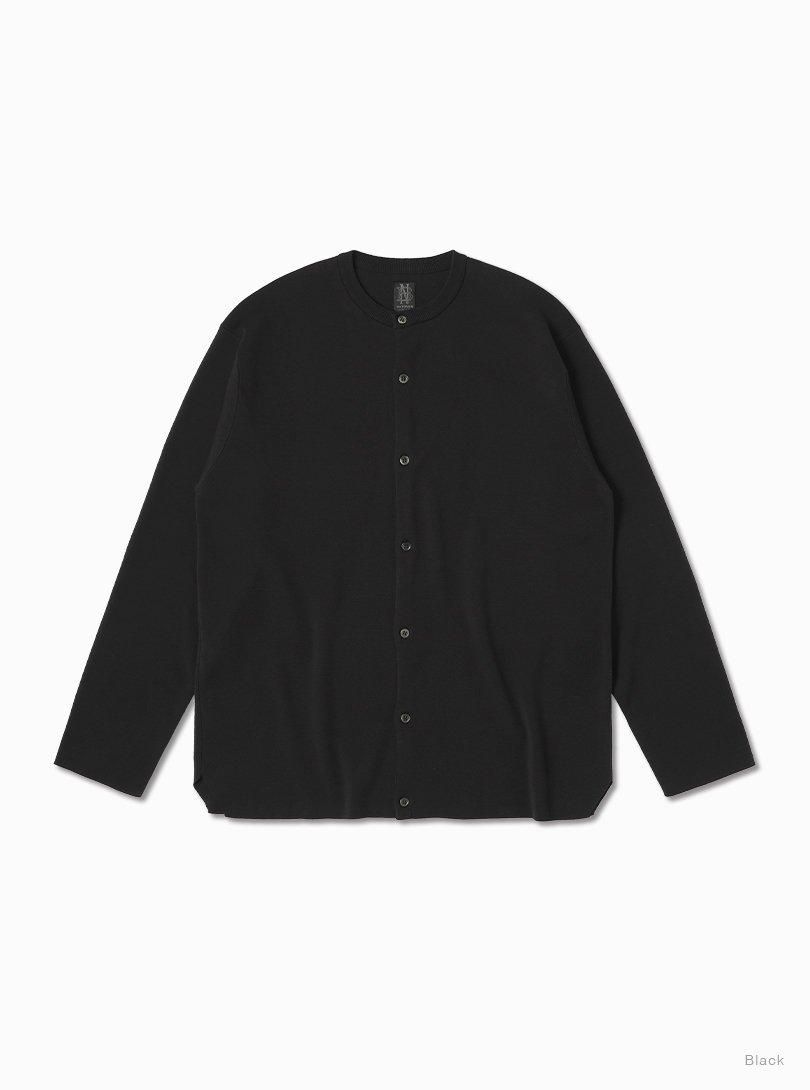BATONER バトナー　コットンカーディガン　ブラック BATONER / バトナー | 1BUTTON CARDIGAN (メンズ) - Black