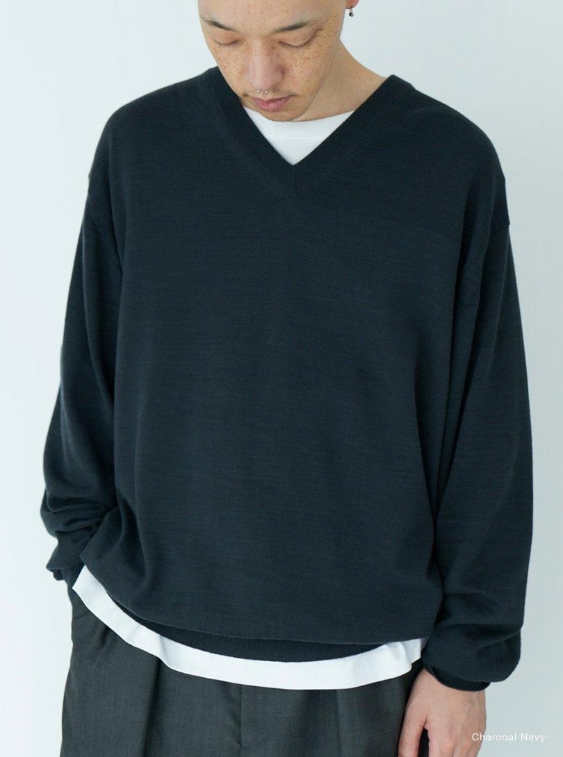 Men BABY WOOL V NECK - BATONER｜ONLINE STORE