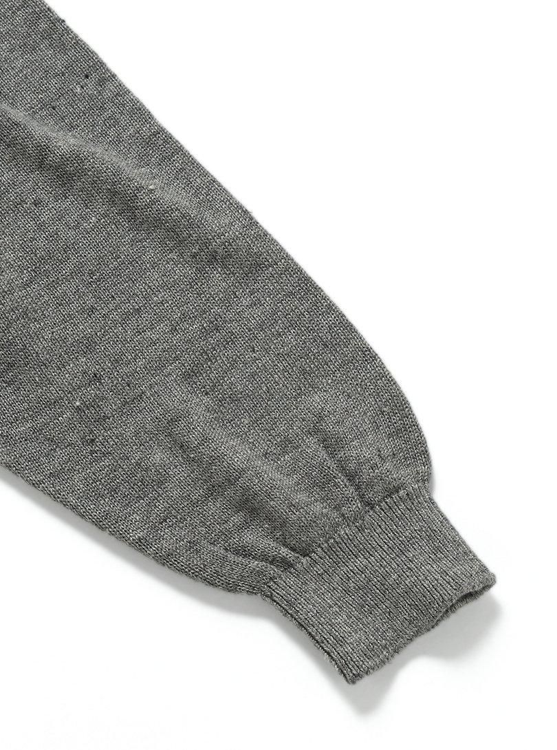 【値下げ】BATONER リネン　長袖カットソー M_ | オーガニックコットン使用の厚手カットソー裾と袖を紐で
