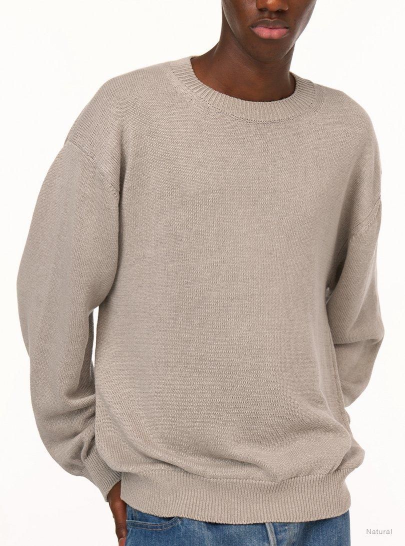 Men WASHED HIGH COUNT LINEN CREW NECK - BATONER|ONLINE STORE Men WASHED HIGH COUNT LINEN CREW NECK - BATONER|ONLINE STORE