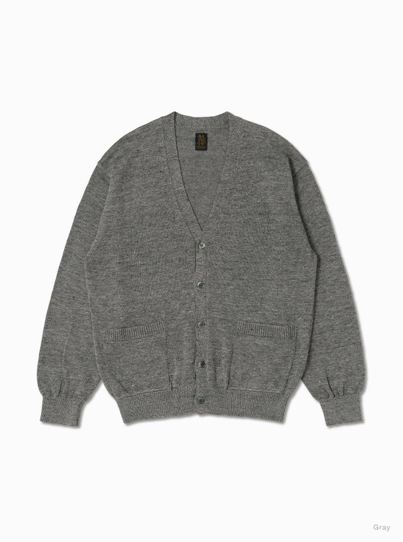 て*氏様 バトナー　ニットカーデガン　サイズ3 Men WAHSED HIGH COUNT LINEN V NECK CARDIGAN - BATONER