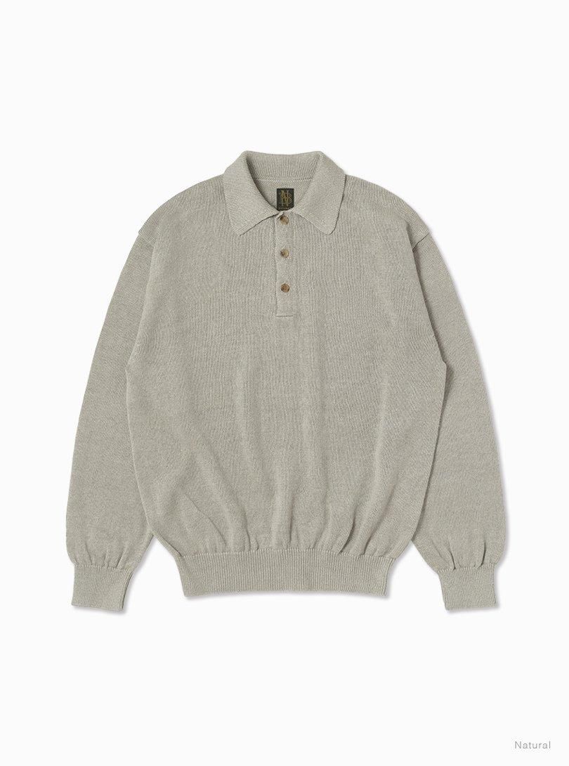 Men WASHED HIGH COUNT LINEN POLO - BATONER|ONLINE STORE Men WASHED HIGH COUNT LINEN POLO - BATONER|ONLINE STORE