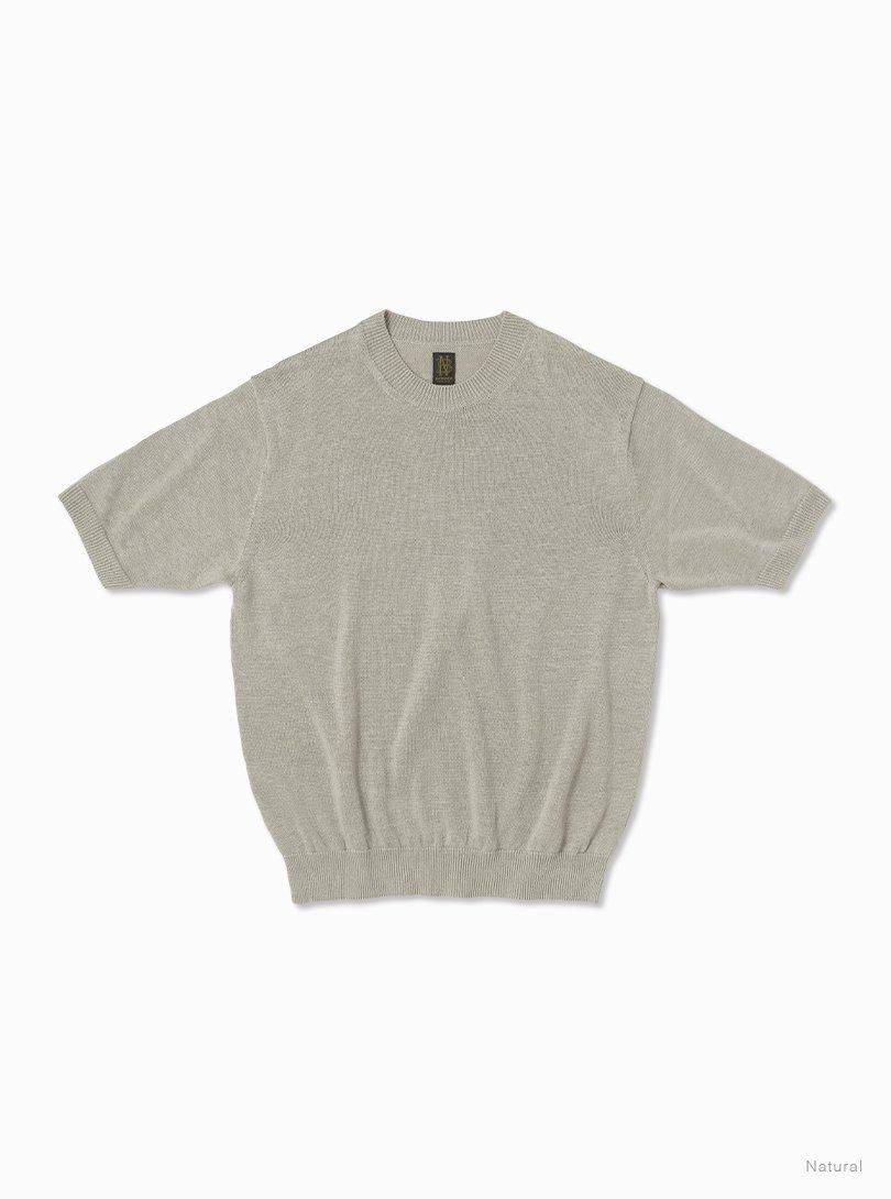 Men WASHED HIGH COUNT LINEN CREW NECK S/S - BATONER｜ONLINE