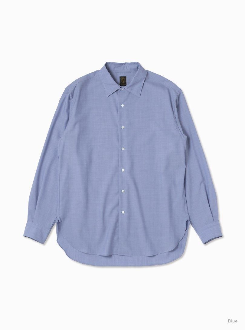 Men TROPICAL WOOL REGULAR COLLAR SHIRT - BATONER｜ONLINE STORE