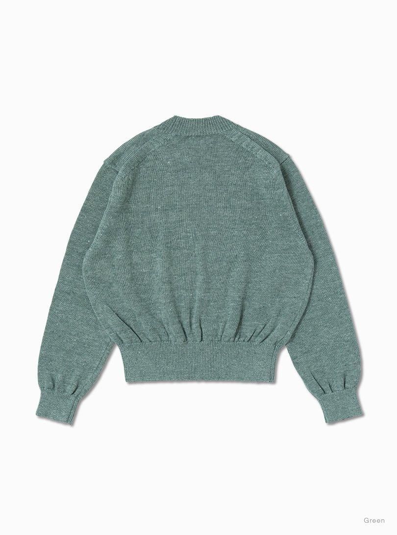 Women WASHED HIGH COUNT LINEN CREW NECK - BATONER｜ONLINE STORE