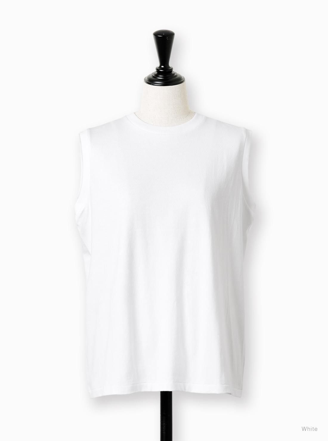 BATONER  ORGANIC COTTON ノースリーブ 3 白 BATONER (バトナー) ROYAL ORGANIC COTTON NO SLEEVE / ロイヤル