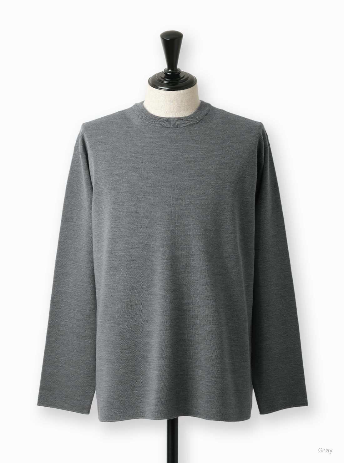 Men 32G SMOOTH WOOL CREW NECK - BATONER｜ONLINE STORE
