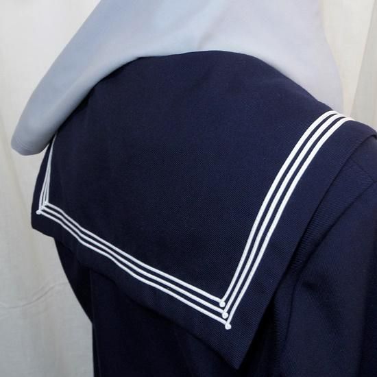 セーラー服上下冬/名札付き/襟カバー付き/指定ネクタイ＜W69-64