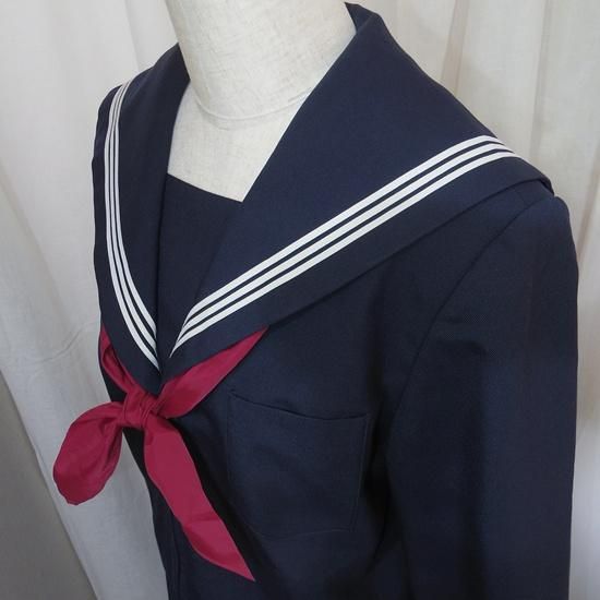 セーラー服上下冬/スカート裏地付き＜W70-64＞(B541)中古/jk制服