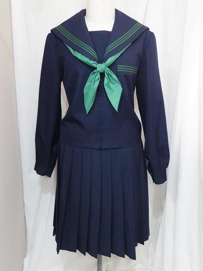 セーラー服上下冬＜W72＞(B559)中古/jk制服/日本校服 - セーラー