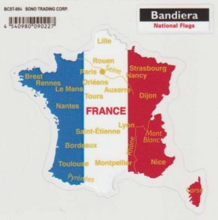 Bandiera (バンディエラ） ダイカットクリアステッカー フランス 14076