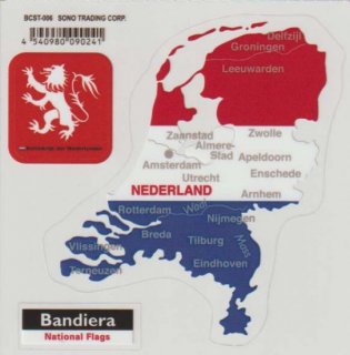 Bandiera (バンディエラ） ダイカットクリアステッカー オランダ　14078