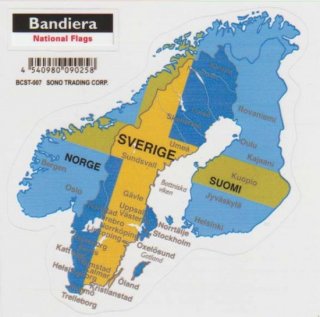 Bandiera (バンディエラ） ダイカットクリアステッカー スウェーデン 14079
