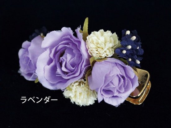 【レトロ 和装】バラと小花のヘアクリップ【画像12】