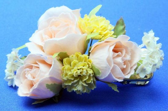 【レトロ 和装】バラと小花のヘアクリップ【画像7】