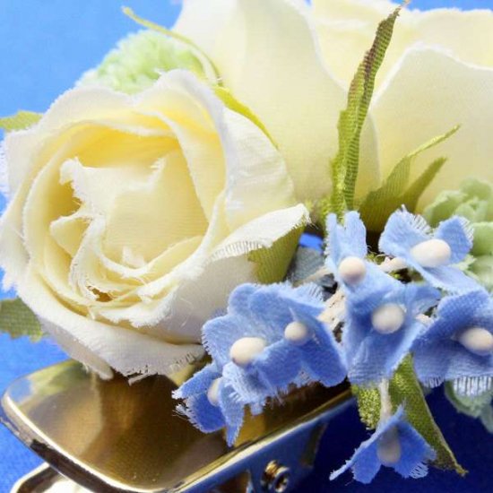 【レトロ 和装】バラと小花のヘアクリップ【画像9】
