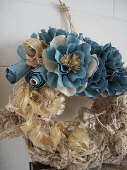 青の妖精リース（クルトン） 麻雲リース「藍」 - 麻農家のお店