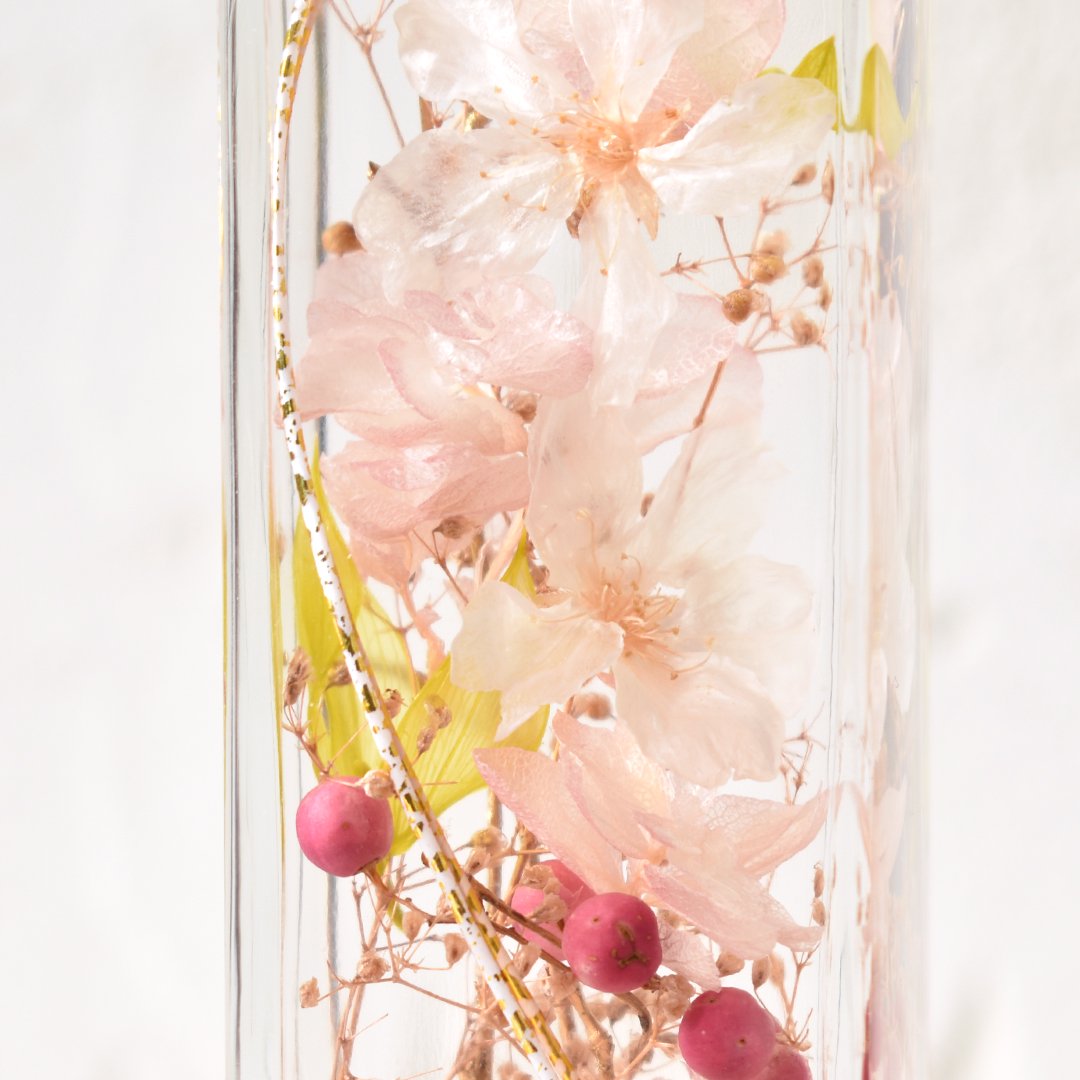 敬老の日・おうち花見・本物の桜で祝う春【桜ハーバリウム】『MIYABI-雅-』花宴（はなのえん）- 薄紅