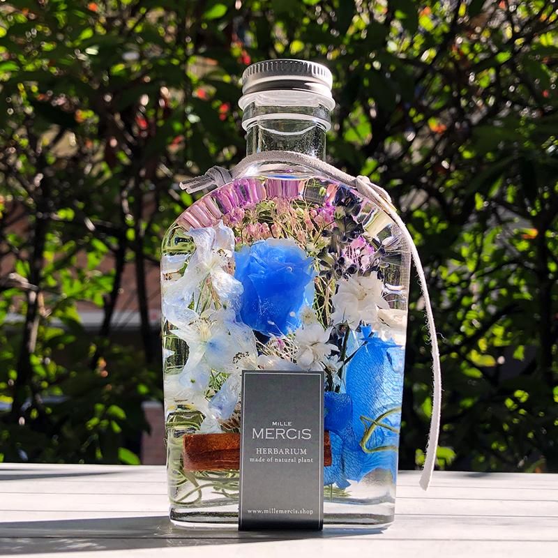 オーダーメイド品【ハーバリウム】『BLOOMING GARDEN』ブルー