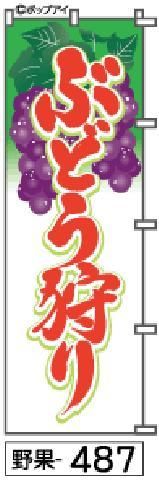 読みやすい筆文字とリアルな絵で集客 ぶどう狩りのぼり旗