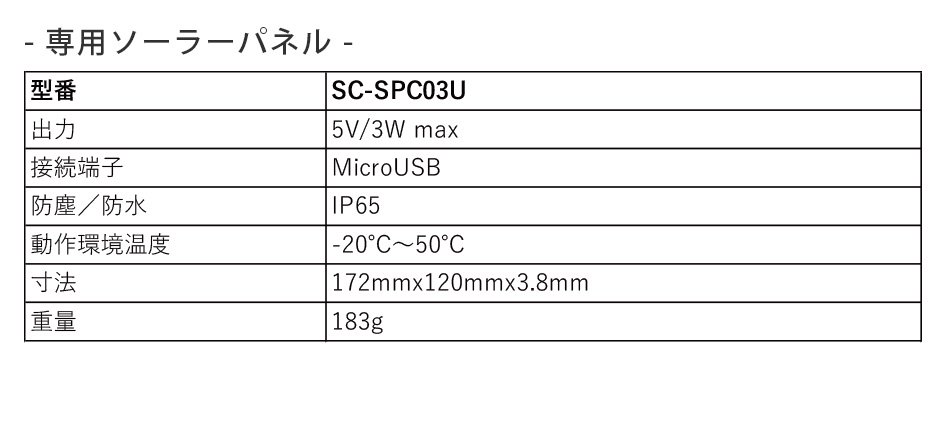 SC-MU73 365万画素 6,400mAhバッテリー ソーラー対応 Wi-FI対応 双方向 