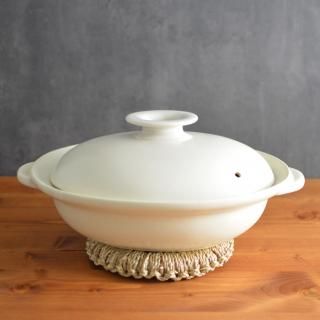 kanae　だえん土鍋ホワイト　容量1.5L　萬古焼
