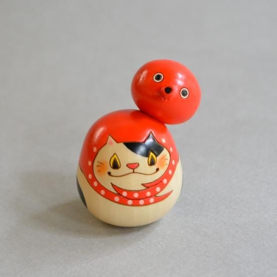 kokechi 猫にタコ 縁起物こけし - 加藤五郎商店