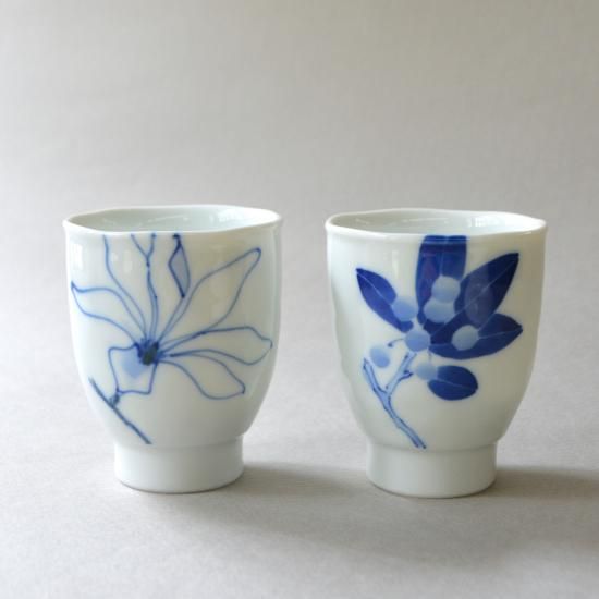 瀬戸染付 眞窯 湯呑小 各種 - 加藤五郎商店