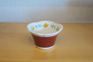 花紋朱巻豆鉢