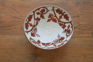 赤唐草紋鉢