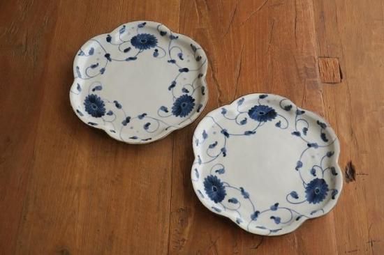 古染花唐草花型皿（文吉窯） - 青葉堂