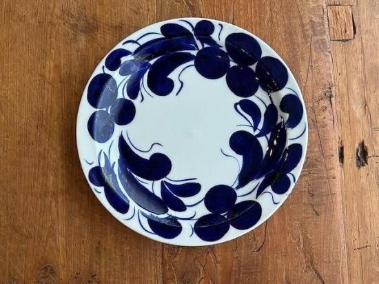 染付草花8寸皿 - 青葉堂