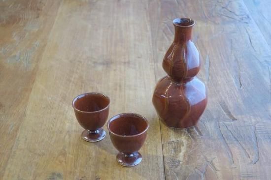 柿釉酒器セット（京焼） - 青葉堂