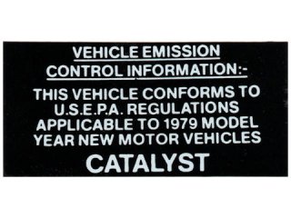 Label - CATALYST - US spec. 1979 MGB֡CRST162