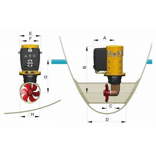 600168バウスラスター125 kgf, 24 volt, (BOW12524D) - ブルー