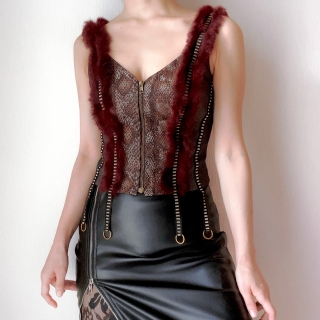 <img class='new_mark_img1' src='https://img.shop-pro.jp/img/new/icons20.gif' style='border:none;display:inline;margin:0px;padding:0px;width:auto;' />MILLESIA/Vintage Fur Trim Bustier...(1)