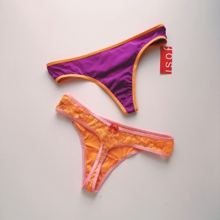 Josie/Contrast Fabric Thong