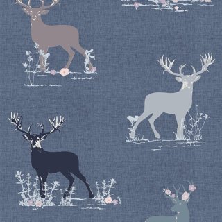 TRB4009 Dear Deer Four -The Season of Tribute - Eclectic Intuition 【カット販売】 コットン100% 生地
