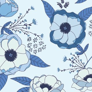 TBL89503 Sprinkled Peonies Azul -True Blue åȥ100% 