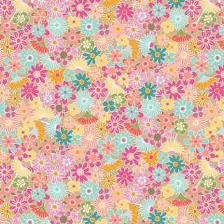 R-89807-1　Flowers All Around in Rayon 　レーヨン生地