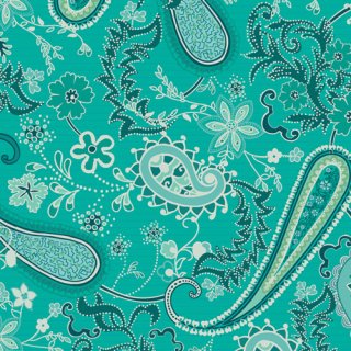 R-21982-1Paisleys Forever Turquoise in Rayon 졼