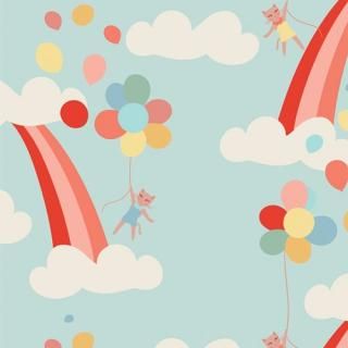 <img class='new_mark_img1' src='https://img.shop-pro.jp/img/new/icons3.gif' style='border:none;display:inline;margin:0px;padding:0px;width:auto;' />F44210a Meow in the Clouds in Flannel եͥ