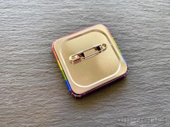 スクエア缶バッジ(アライカラー) - LGBTsとAllyのための スクエア缶バッジ(アライカラー) - LGBTsとAllyのための