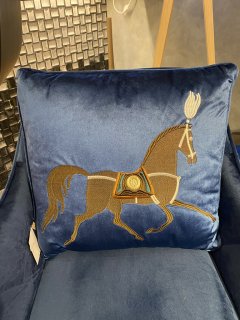 Cushion Classy Horse Blue 45x45cm
